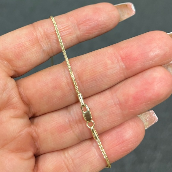 14K Yellow Gold 1.4mm Round Wheat Chain 20" inches - Picture 4 of 8
